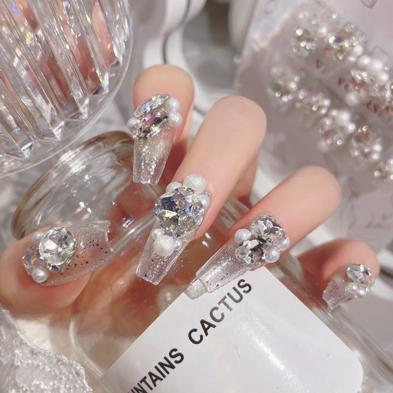 Luxury Crystal Rhinestone Press On Nails Gomaki
