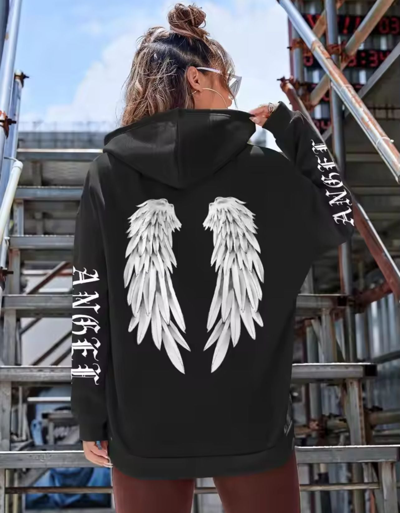 Sweat à capuche imprimé style streetwear Gomaki