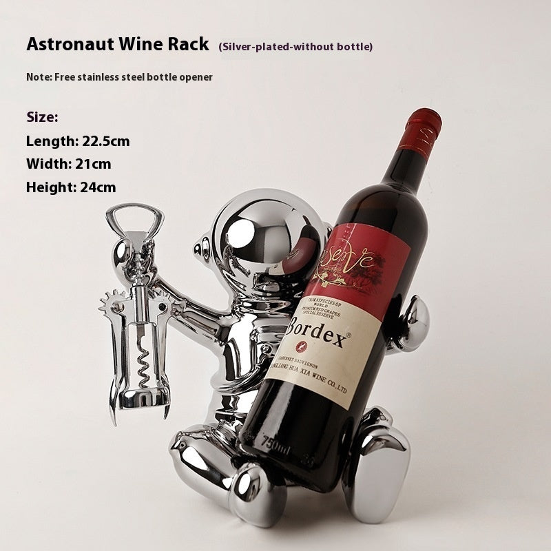 Modern Silver Bunny Wine Bottle Holder Gomaki
