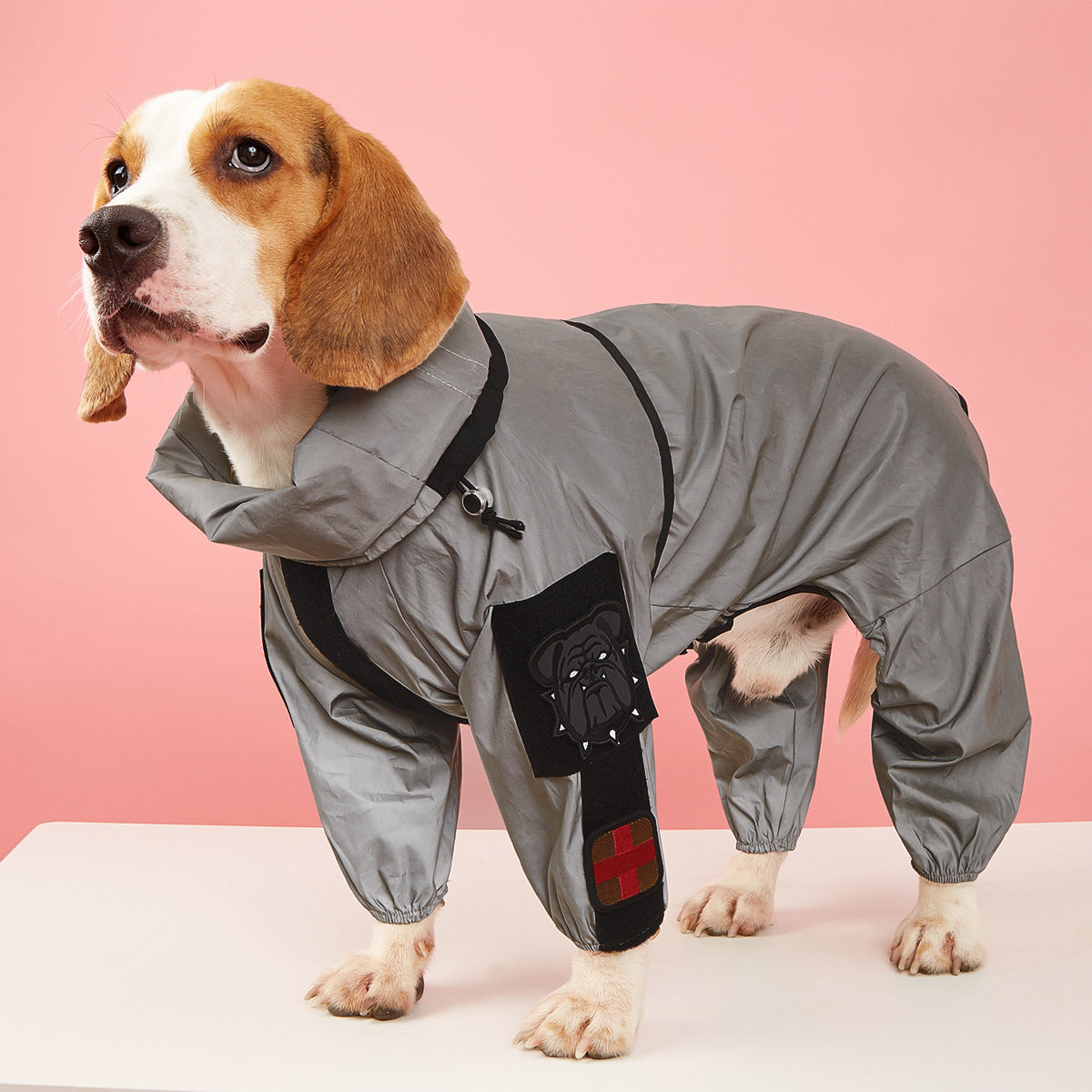 Reflective Silver Dog Raincoat Gomaki Shop