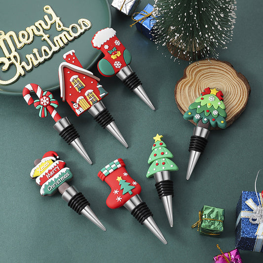 Christmas Wine Bottle Stopper Set Gomaki
