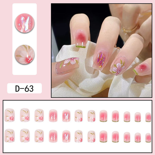 3D Floral Gradient Press On Nails Gomaki