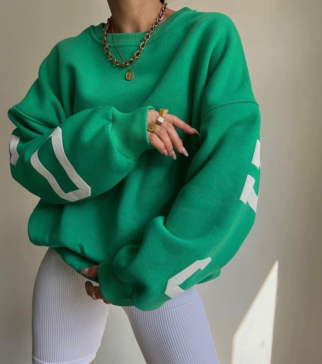 Women Oversized Letter Print Sweatshirt Gomaki