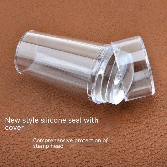 Transparent Silicone Nail Stamper with Protective Cover Gomaki