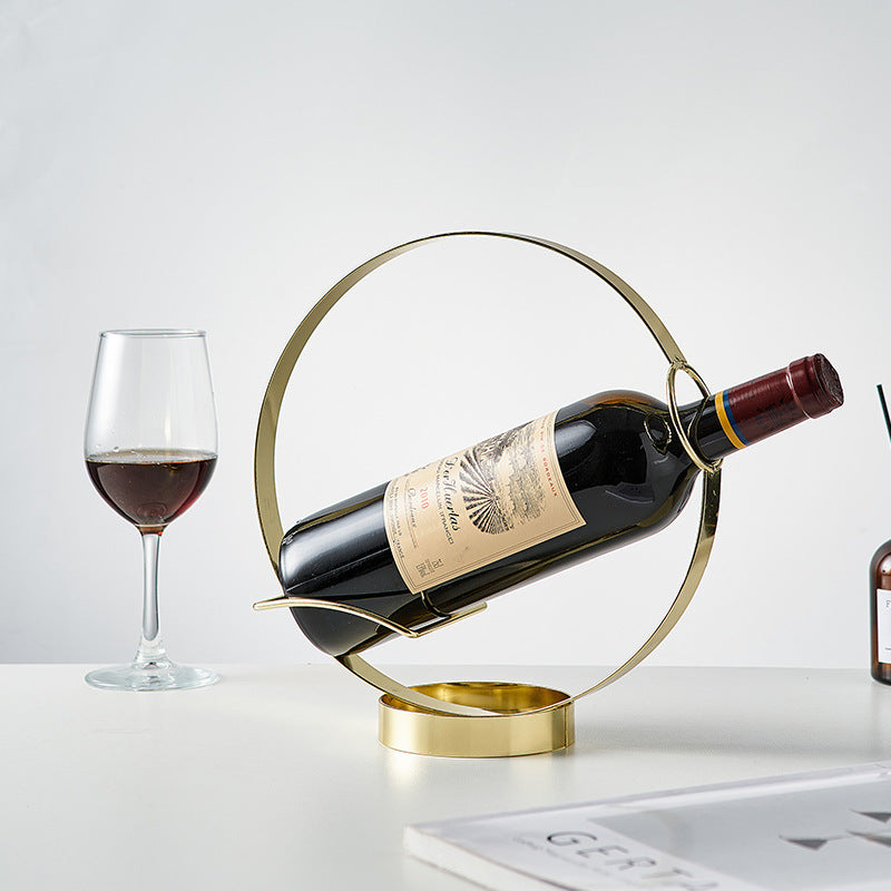 Modern Gold Metal Wine Bottle Holder Gomaki