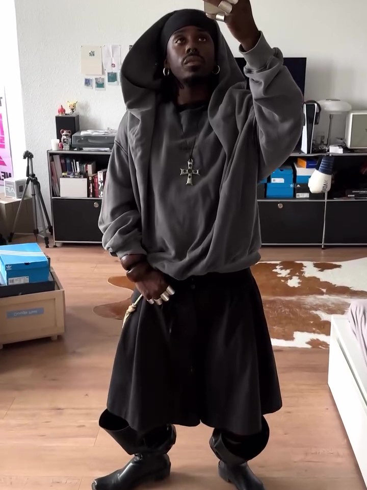 Oversized Dark Charcoal Hoodie Gomaki