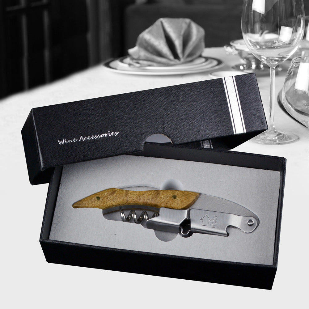 Cavatappi da cameriere professionale con manico in legno Gomaki