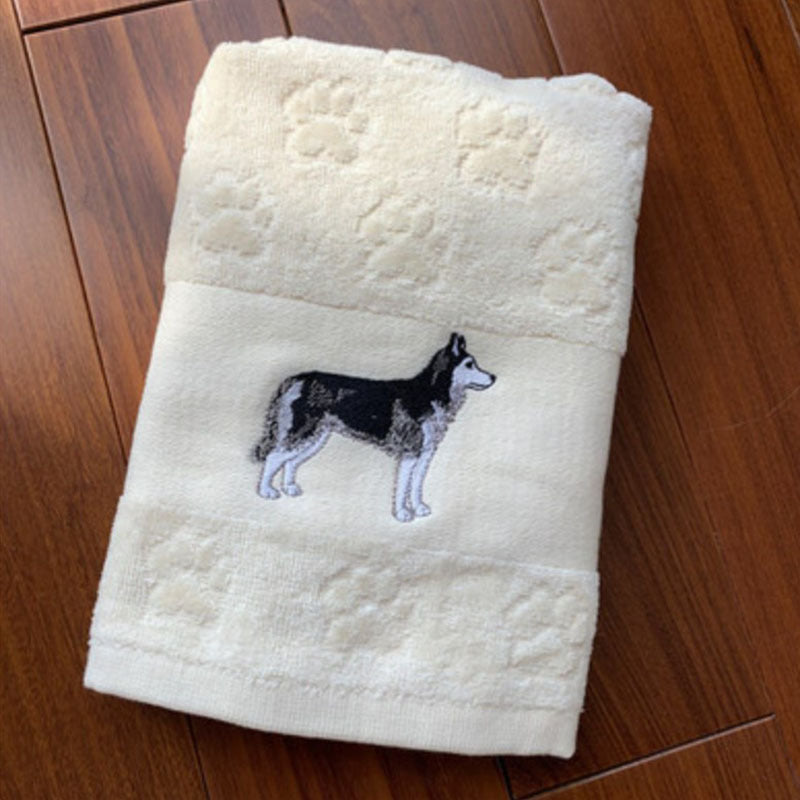 Embroidered Dog Hand Towels Gomaki Shop