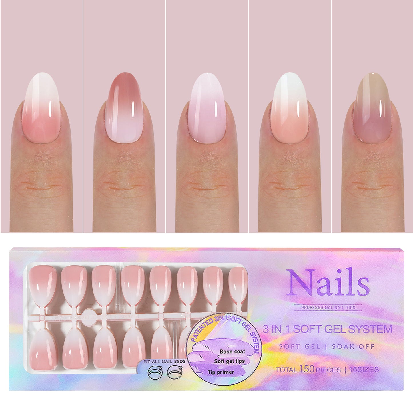 Manicure Wear Nail French Seamless Wear Nail Detachable Gomaki