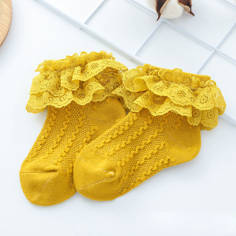 Baby Lace Ruffle Socks Gomaki