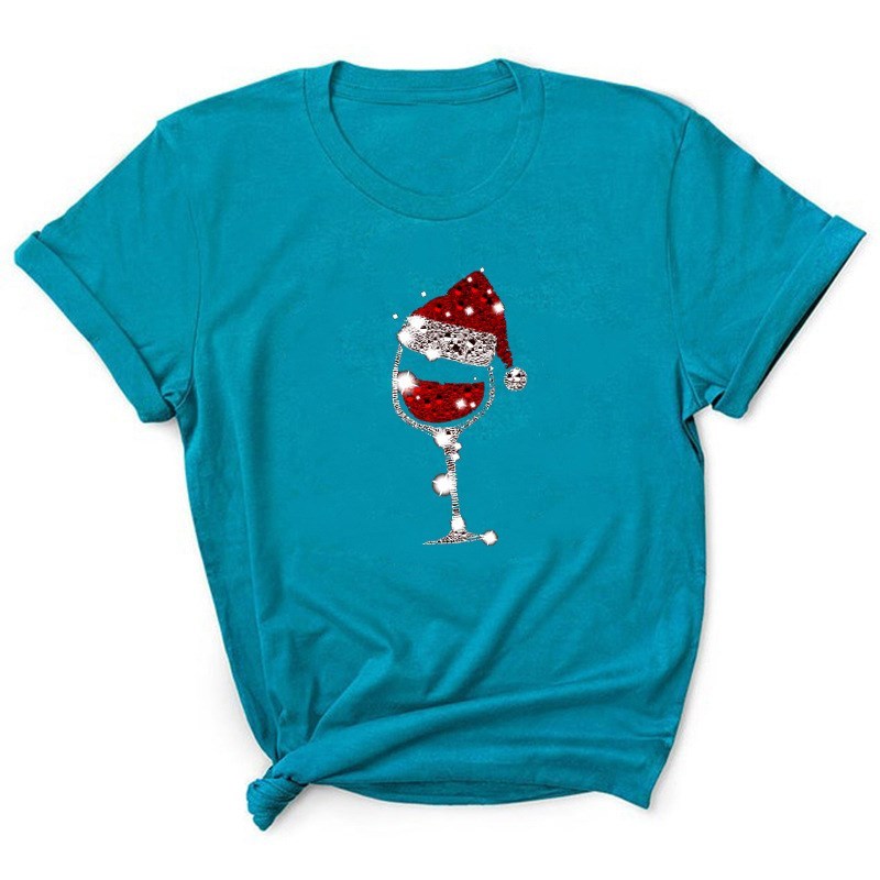 Christmas Wine Glass T Shirt Gomaki