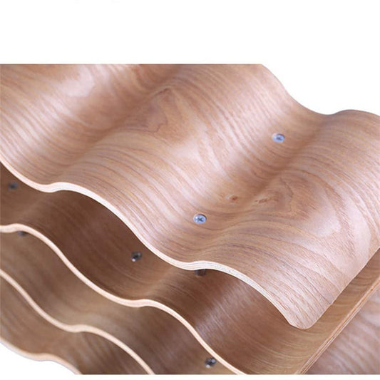 Modern Wave Wooden Wine Rack Gomaki
