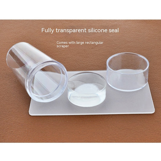 Transparent Silicone Nail Stamper with Protective Cover Gomaki