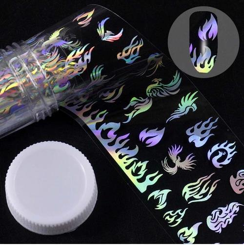 Holographic Nail Art Transfer Foil Stickers Gomaki