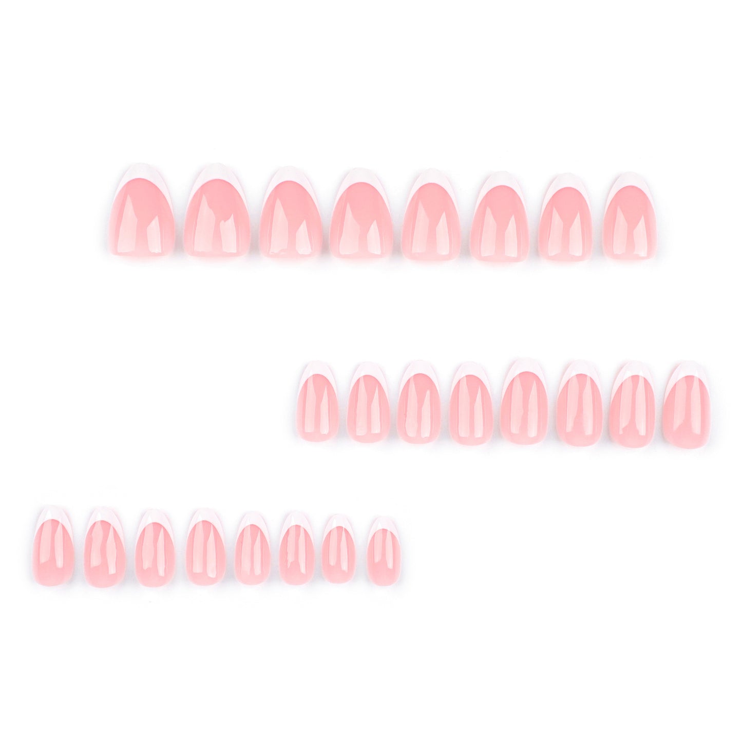 Elegant Oval French Tip Press On Nails Gomaki