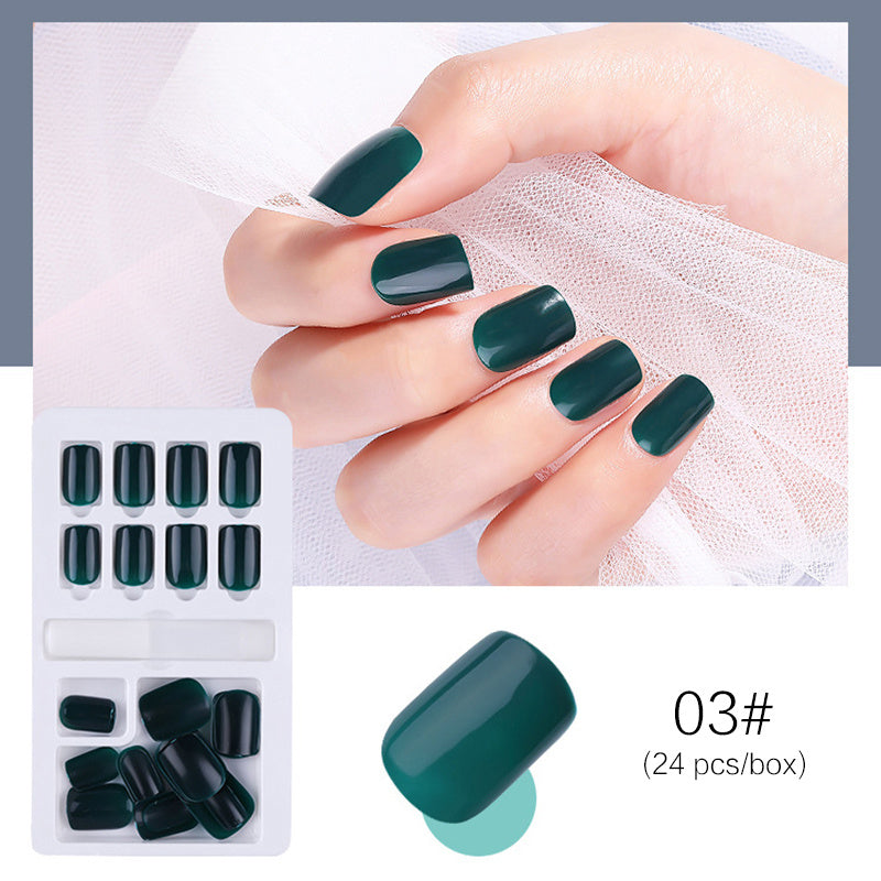 Elegant Short Square Press On Nails Reusable Stick Gomaki