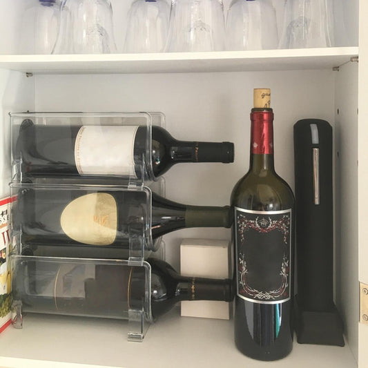 Stackable Clear Acrylic Wine Bottle Rack Gomaki