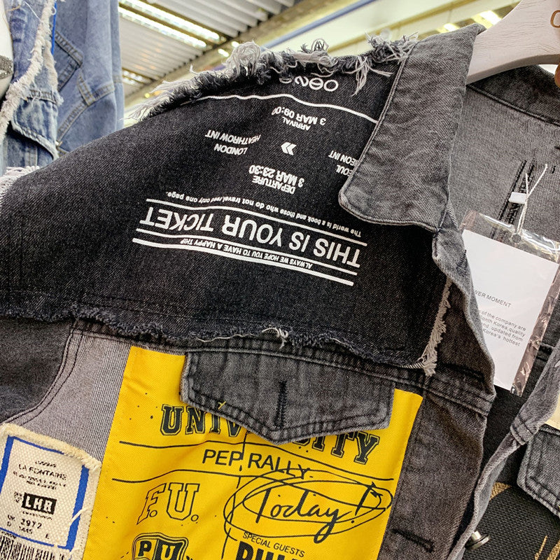 Patchwork Denim Jacket Gomaki