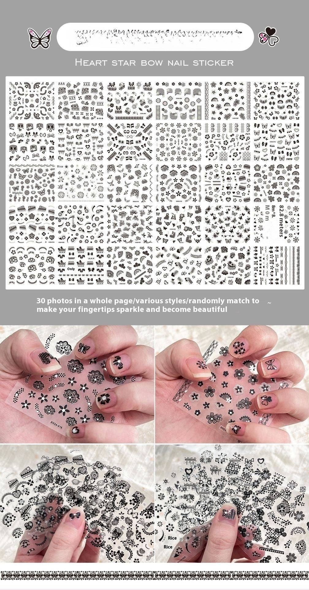 Floral Nail Art Stickers Set Gomaki