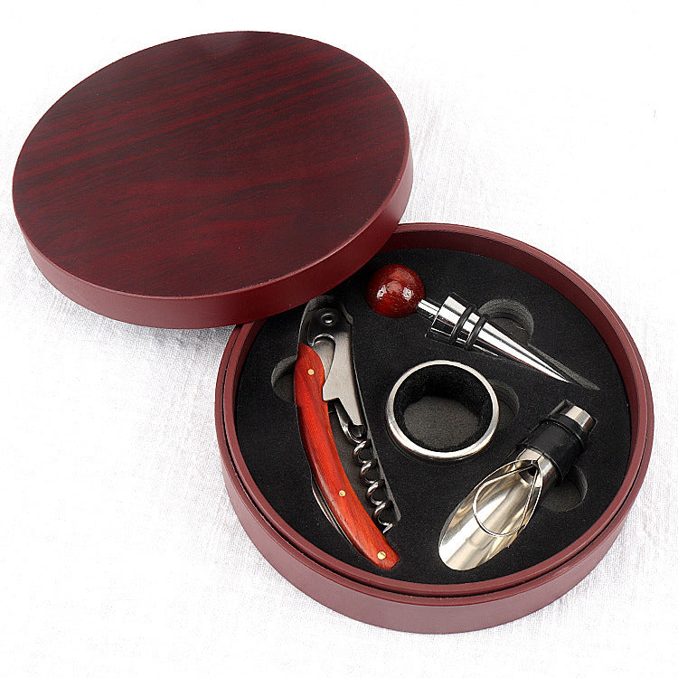 Luxury Round Wine Accessory Gift Set Gomaki