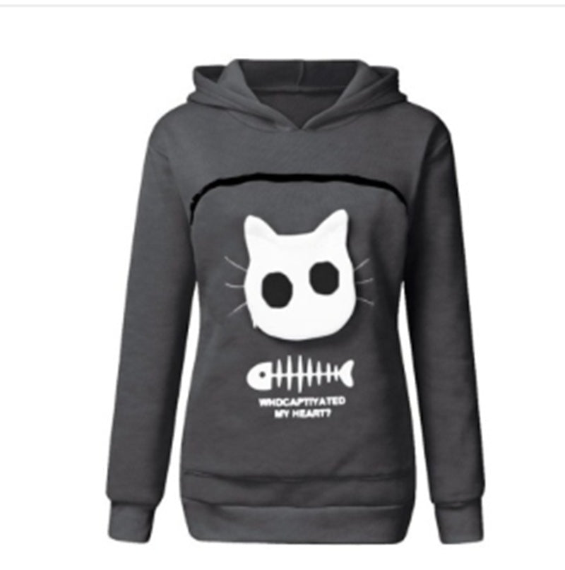 Cat Lover Hoodie with Pouch Gomaki Shop