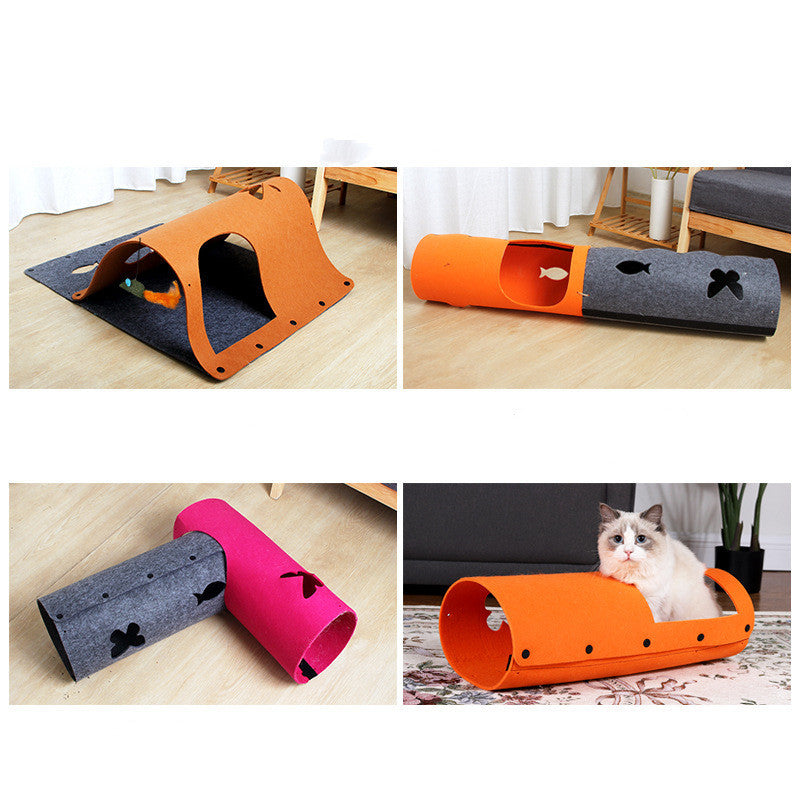Combined Cat Tunnel Toy Removable Felt Gomaki