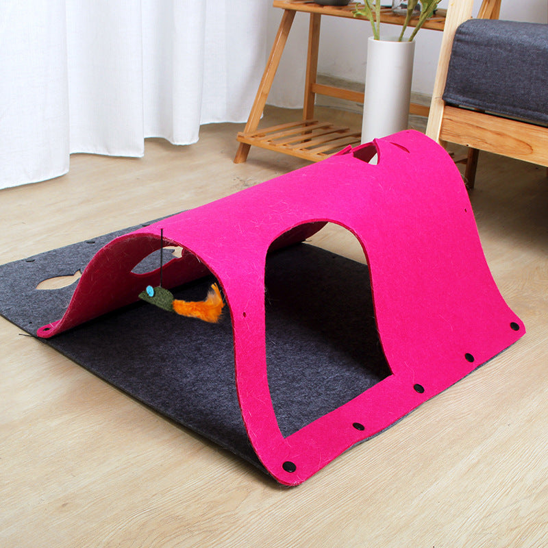 Combined Cat Tunnel Toy Removable Felt Gomaki