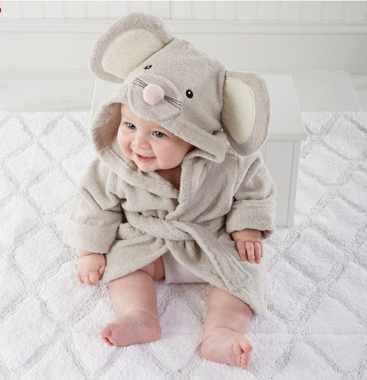 Plush Animal Hooded Baby Bathrobe Gomaki
