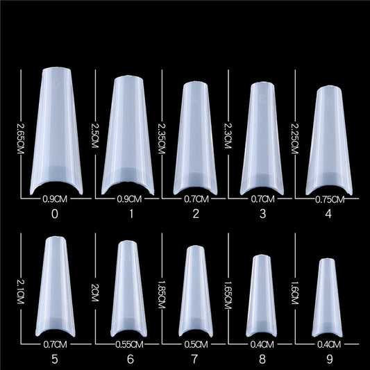 Extra Long Clear Coffin Nail Tips Gomaki
