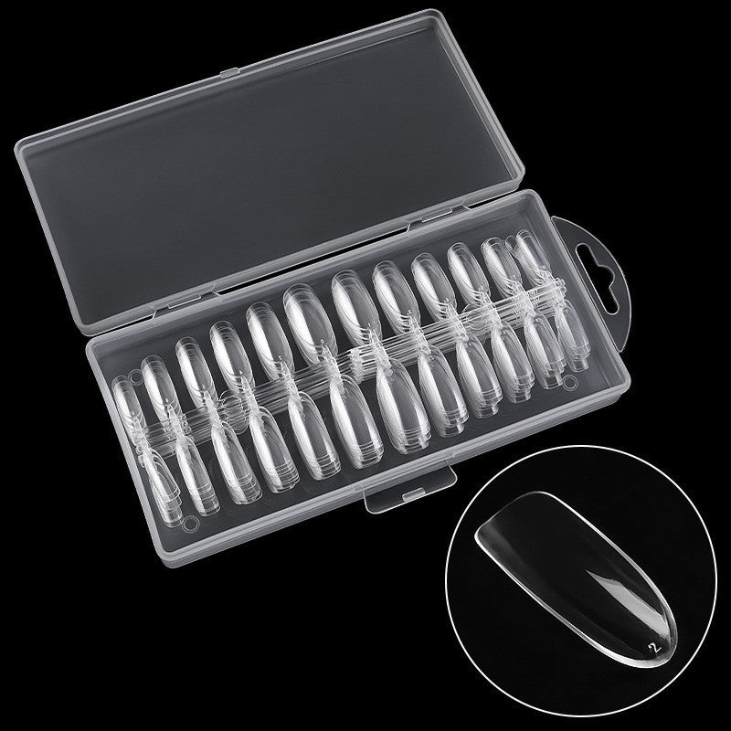 Clear Almond Nail Tips with Storage Box Gomaki