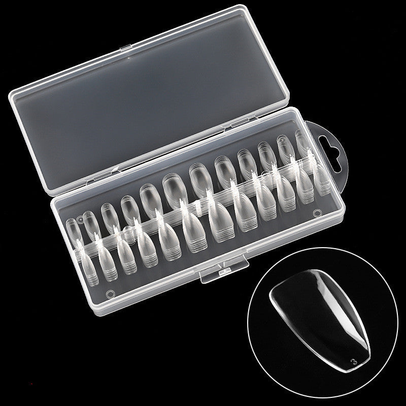 Clear Almond Nail Tips with Storage Box Gomaki