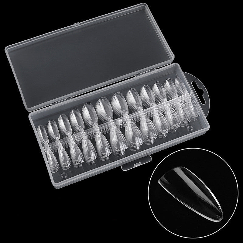 Clear Almond Nail Tips with Storage Box Gomaki