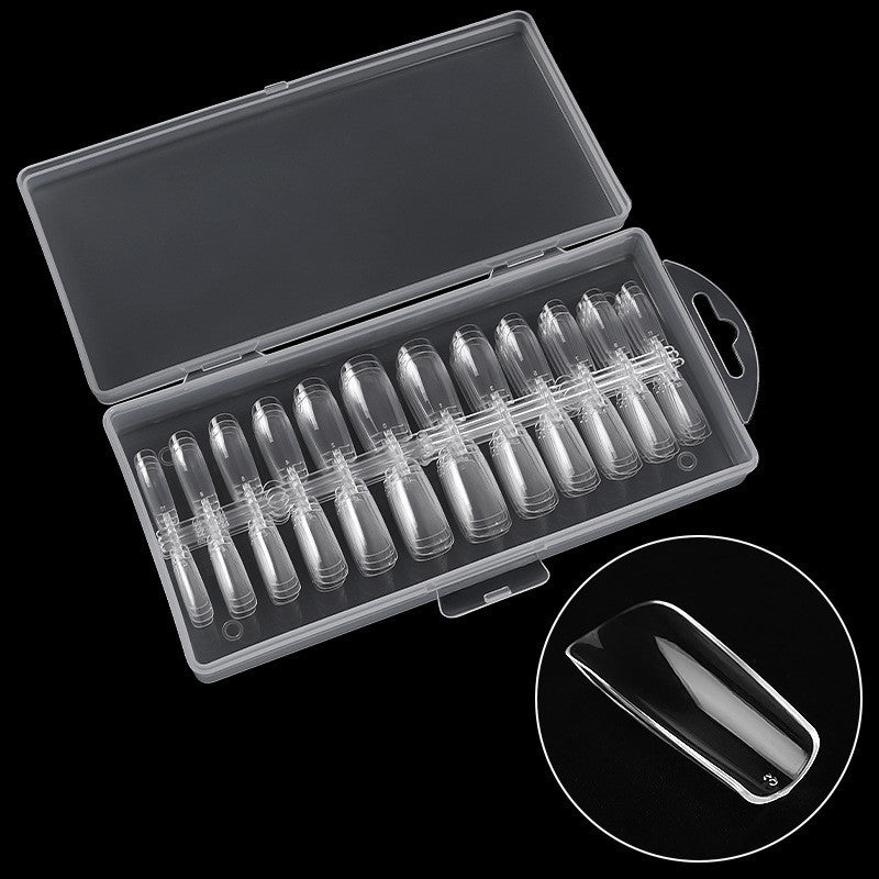 Clear Almond Nail Tips with Storage Box Gomaki