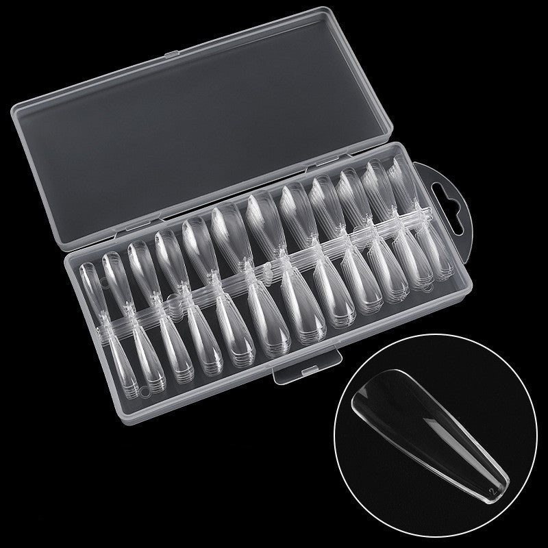 Clear Almond Nail Tips with Storage Box Gomaki
