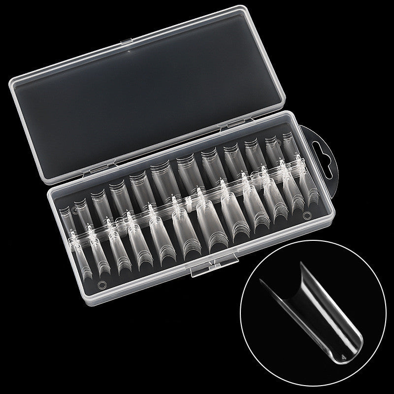 Clear Almond Nail Tips with Storage Box Gomaki