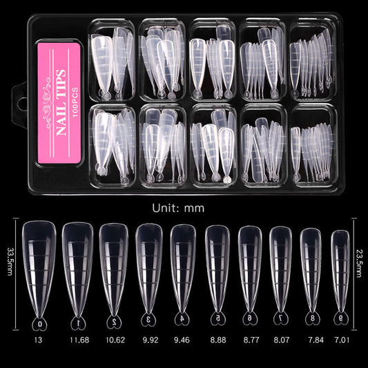Transparent Full Cover Extension Tips for Acrylic and Gel Nails Gomaki