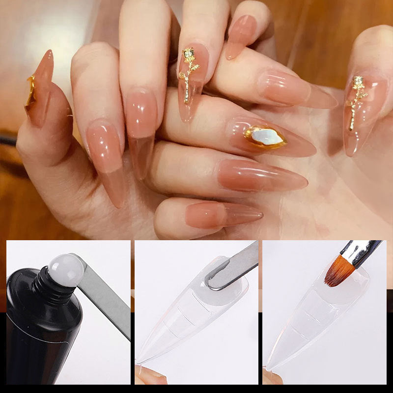 Transparent Full Cover Extension Tips for Acrylic and Gel Nails Gomaki