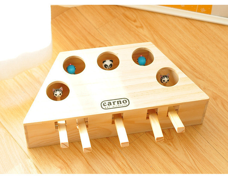 Interactive Wooden Cat Puzzle Toy Gomaki
