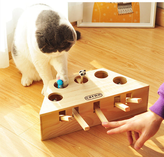 Interactive Wooden Cat Puzzle Toy Gomaki
