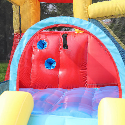 Rocket Themed Inflatable Bounce House with Dual Slides Gomaki