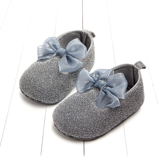 Glitter Baby Girl Shoes with Bow Gomaki