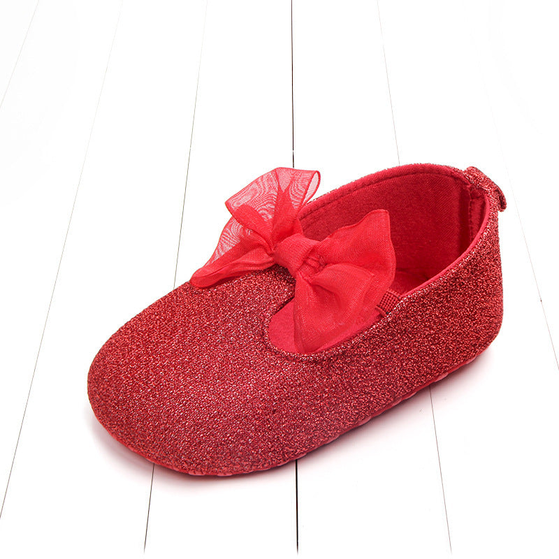 Glitter Baby Girl Shoes with Bow Gomaki