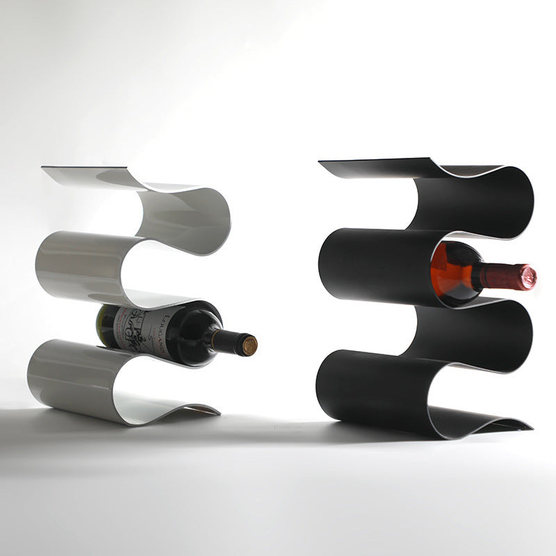 Luxury Gold Metal Wave Wine Rack Gomaki