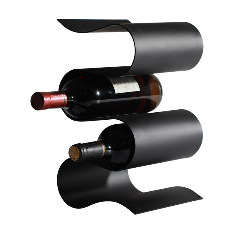 Luxury Gold Metal Wave Wine Rack Gomaki