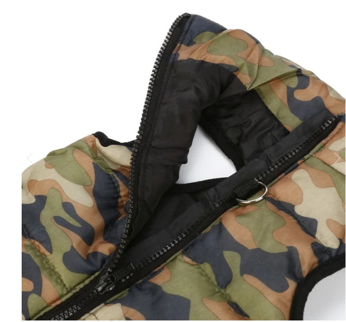 Camouflage Dog Puffer Vest Gomaki Shop
