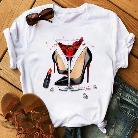Women Fashion Graphic T Shirt Gomaki