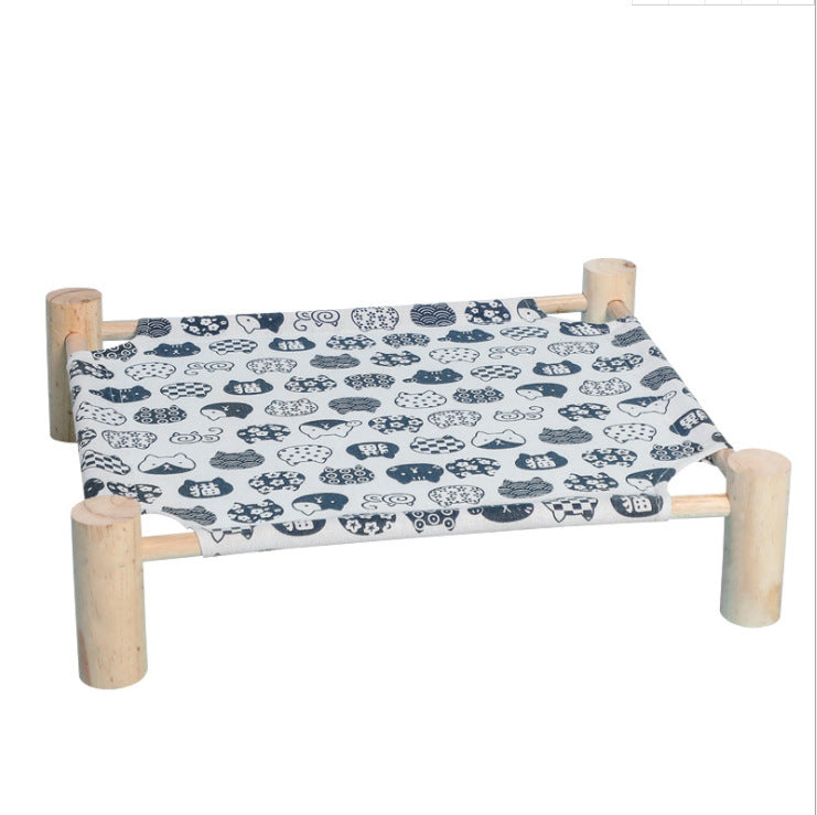 Wooden Frame Canvas Pet Bed Cat Dog Gomaki
