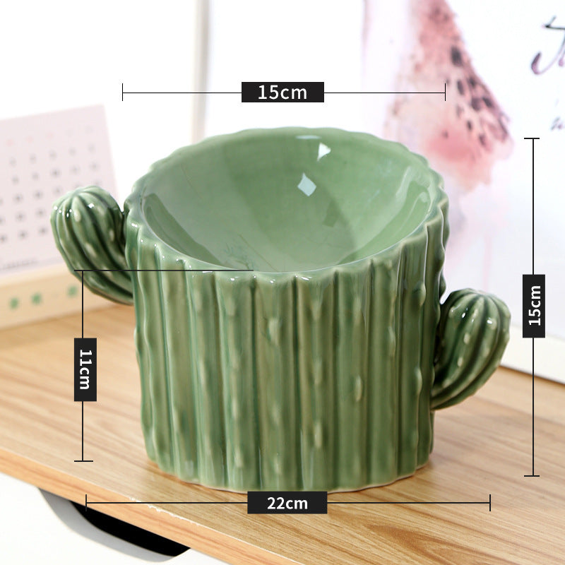 Cactus Ceramic Pet Bowl Gomaki Shop