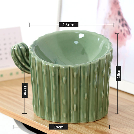 Cactus Ceramic Pet Bowl Gomaki Shop