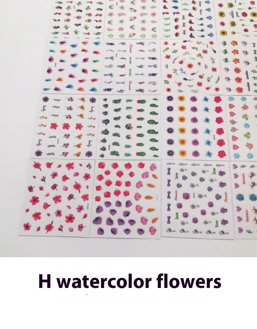 Floral Nail Art Stickers Set Gomaki